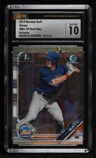 2019 Bowman Draft Chrome Refractor Brett Baty #BDC-39 CSG 10 Gem Mint 8b5