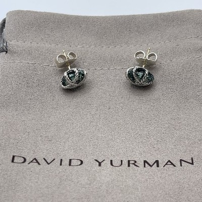 David Yurman Sterling Silver 10mm Prasiolite Diamond Cable Wrap