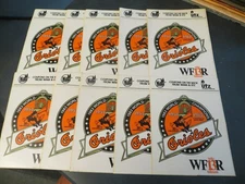 BALTIMORE ORIOLES 1983 WORLD CHAMPIONS 1954-1984 STICKER LOT OF 10 WAWA UTZ WFBR