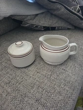 VTG Elegance II Collection Bavarian Brown Gravy Boat Pitcher - And Sugar Bowl