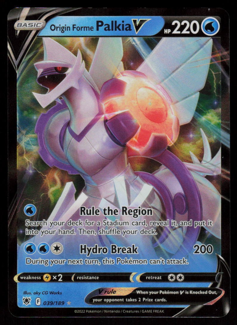 Origin Forme Palkia V Holo V Rare Astral Radiance 039/189 Near Mint Pokemon