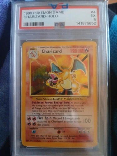 1999 POKEMON BASE SET UNLIMITED #4 CHARIZARD-HOLO PSA 5