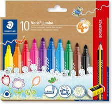 Felt Pens for Toddlers - Noris Jumbo Colouring Markers - Includes HB Pencil & Er