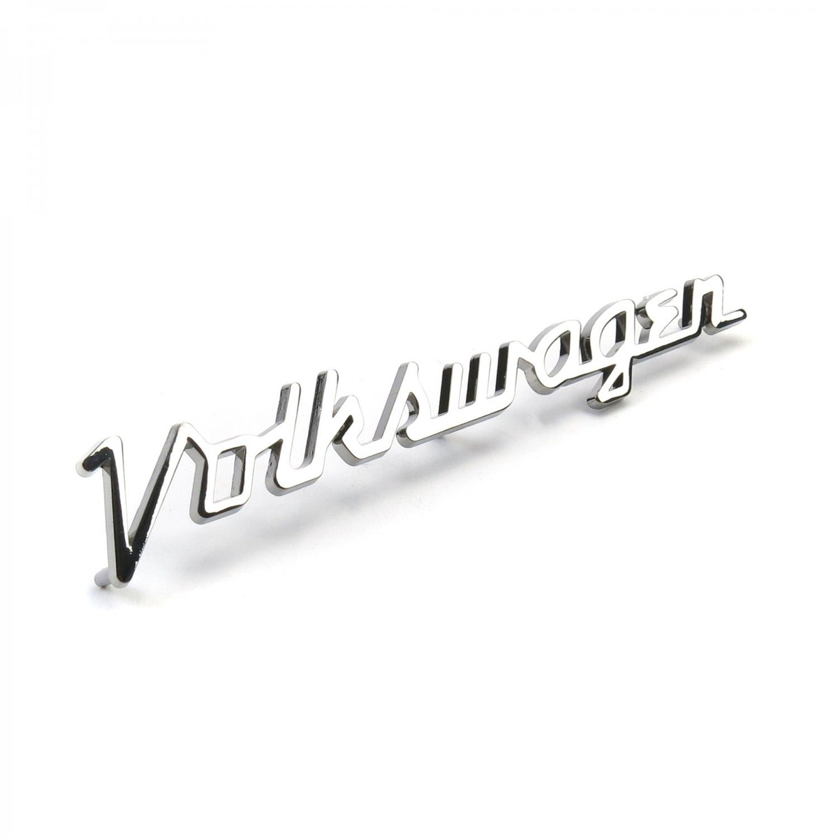 Vintage Style Chrome Volkswagen Script Emblem VW Bug Bus Ghia Type