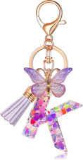 Butterfly Initial Letter Keychain Bag Charms for Women  Cute Pendant Accessorie