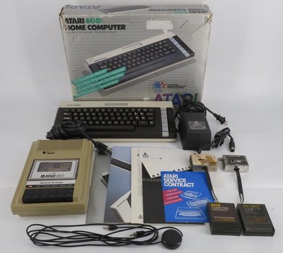 OEM ~ Vintage Atari 600XL Computer Box Bundle & 410 Recorder + 2 Games ~ WORKS