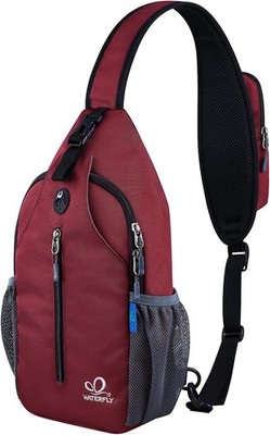 Sling Rucksack wasserdicht 18x9x38 cm Herren Brusttasche Wandern Crossbody Bag