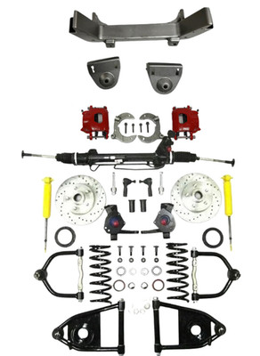 1960-1965 Ford Falcon Comet Weld-In IFS Mustang 2 Front End Manual Drop Kit RED