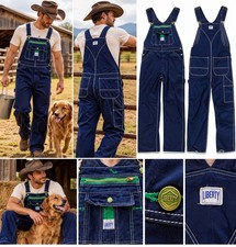 Liberty Unisex Blue Denim Cotton Work Overalls 36x32 MOV1800CJB