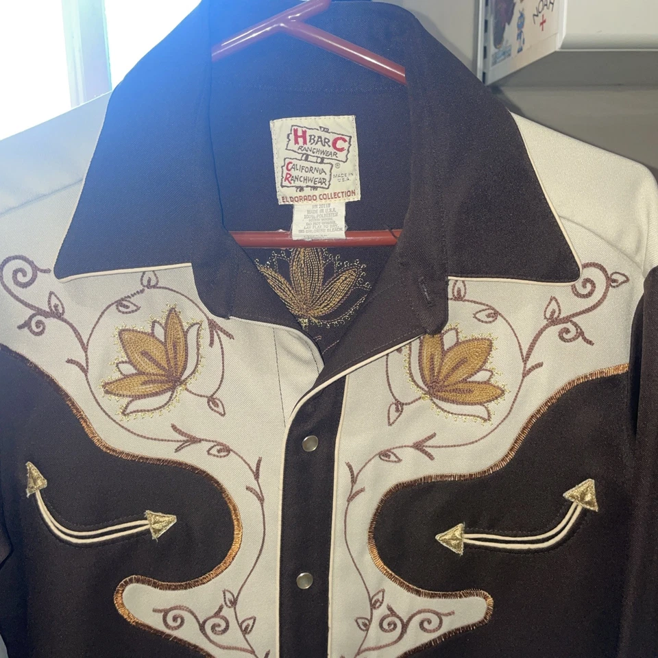 H Bar C Ranchwear El Dorado Collection Snap Vintage Western Style, Size 16.5 - Image 2 of 4