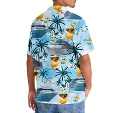 Blue Cruise Duck Hawaiian Shirt, Short Sleeve Unisex, Beach Shirt, for Vacation