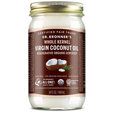 Dr. Bronner's Organic Virgin Coconut Oil, 14 oz, Unrefined, Fair Trade, Non-GMO