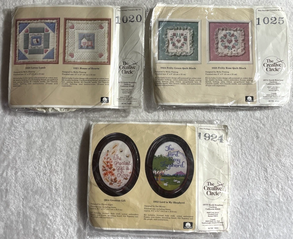 VTG Creative Circle Needle Craft Kits Mixed Lot of 11 Needlepoint Quilting NEW - Image 4 of 4