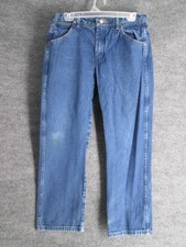 Wrangler Youth Regular Fit Straight Leg Blue Denim Jeans Size 16