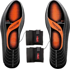 Thermrup Electric Heated Insoles Foot Warmers Rechargeable Li-Ion Battery(4 Temp