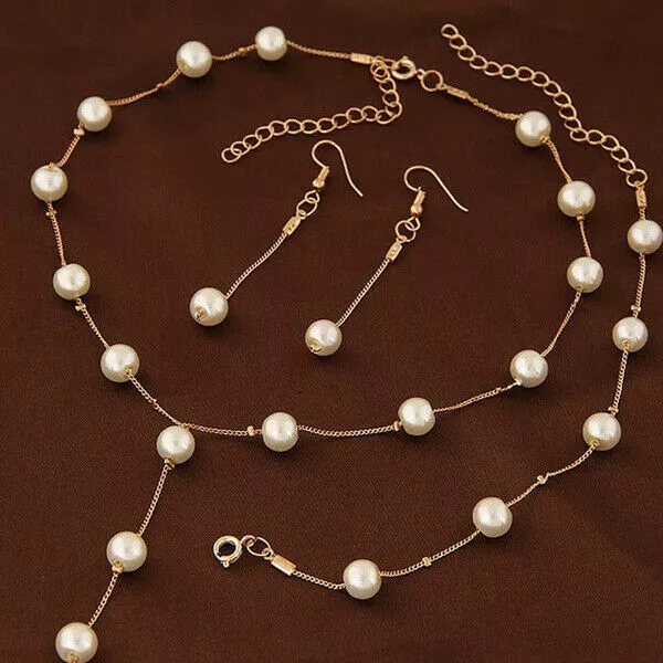 Pearl drop sale jewelry set