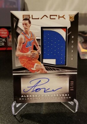 Aleksej Pokusevski Black RC Auto 3 Color Patch 9/10   RPA Oklahoma City Thunder