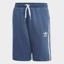 NWT ADIDAS ORIGINALS FLEECE SHORTS 3 STRIPES BLUE FM5651 YOUTH