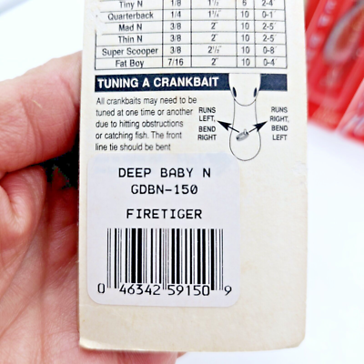 Vtg New Norman 1/4 oz Deep Baby N Crankbait Fishing Lure 6 - 8 Ft