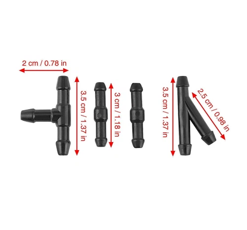 Kit de chorro pulverizador boquilla lavadora de parabrisas universal + conector de manguera de 6,5 pies - Imagen 12 de 22