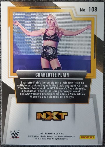 2022 PANINI NXT 2.0 WWE CHARLOTTE FLAIR GREEN PARALLEL CARD #108 NM/MT - Picture 2 of 2