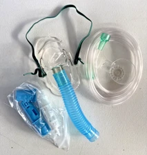 AirLife Oxygen Mask Masks Vinyl 7 Feet Tubing 001255U Expires 04/2027 -Lot of 5