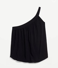 Old Navy Women's Size XL ~ BLACK Soft Woven One Shoulder Top $34 .. NWT