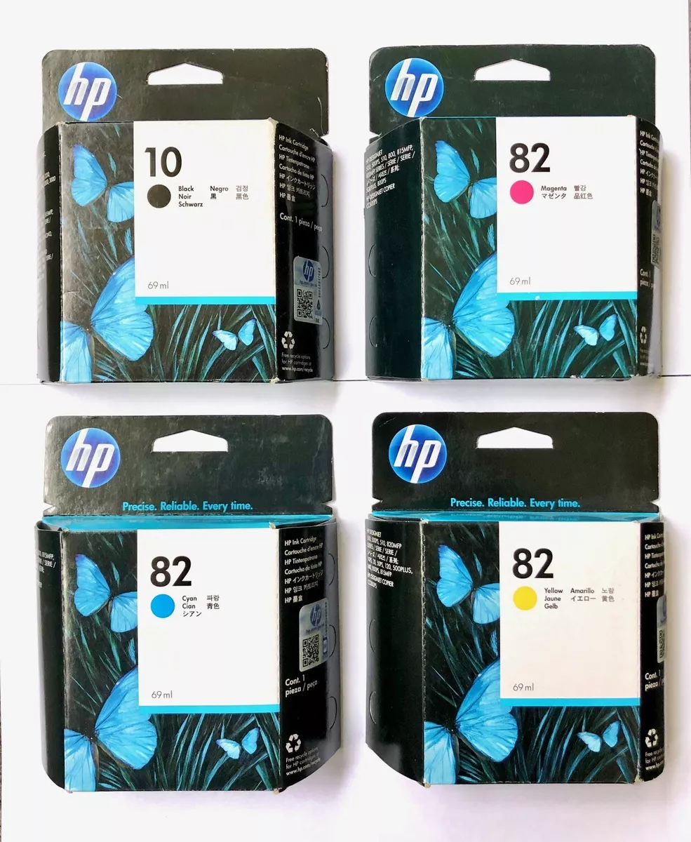 4 X HP Designjet 500 800 815 Ps / Ink 10+82 BK/C/M/Y | eBay