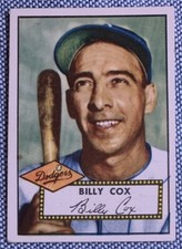 Billy COX 1952 Topps Baseball #232 EX Brooklyn Dodgers