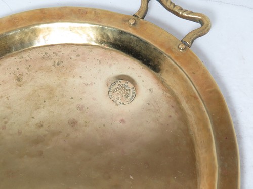 Antique Vintage Russian Brass Samouar Serving Tray with Handles 19.75" - Picture 2 of 4
