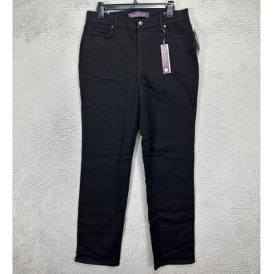 Gloria Vanderbilt Amanda Jeans Women 12 Black Slim Tapered Classic Stretch NEW