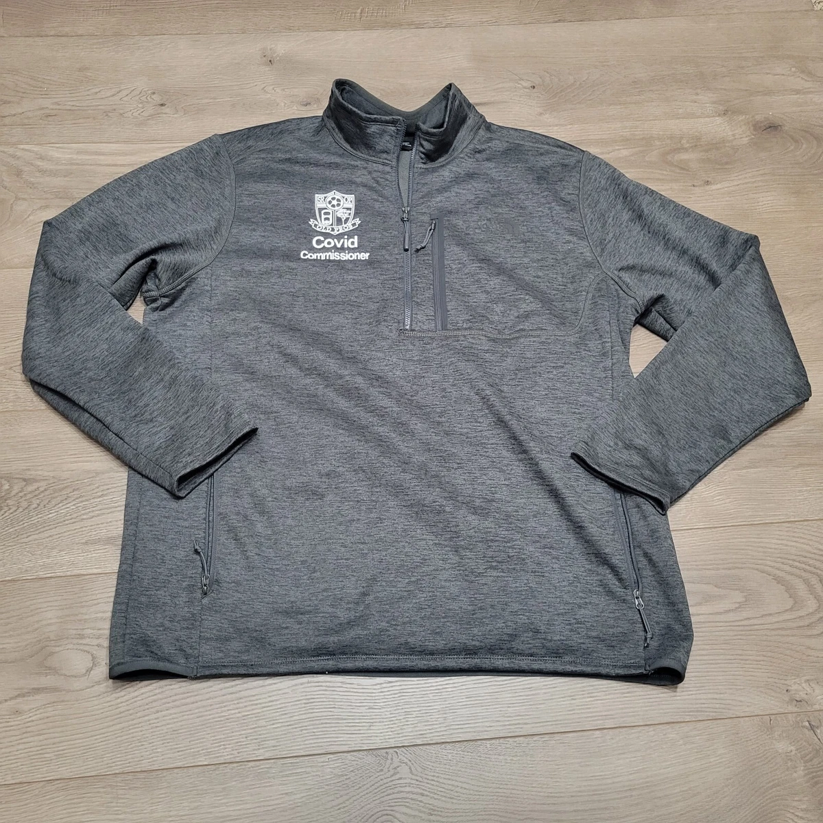 The North Face Hoodie Mens XL Gray 1 4 Zip Pullover Logo Sweatshirt Fleece
