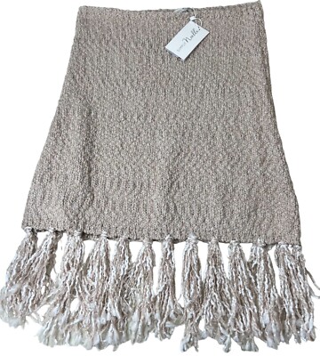 NEW SIMPLY NOELLE Infinity Scarf Oatmeal White Boho Hippie GORGEOUS!!