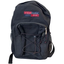 VTG 90s CalPak California Pak 15" Padded Day Hike Backpack Tie-ons Black Korea