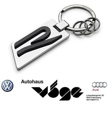 Original VW Volkswagen Schlüsselanhänger Leder mit Metallclip Silber 000087011E