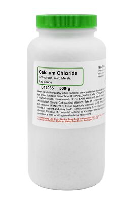 ALDON Innovating Science Anhydrous Calcium Chloride, 500g, 4-20 Mesh - Labora...