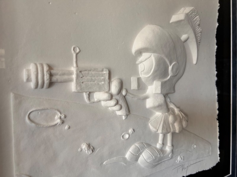 Marvin Martian Duck Dodgers Framed Animation 3D Sculpture Signed 130/250