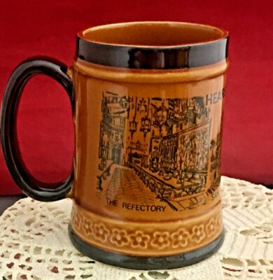 Vintage Hearst Castel  San Simon California souvenir brown & black beer mug