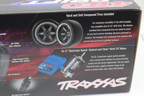 Traxxas TRX 105237 4 SCHWARZ Ford Mustang 4-TEC Drift 1:10 Brushed 2WD NEU - Bild 5 von 12