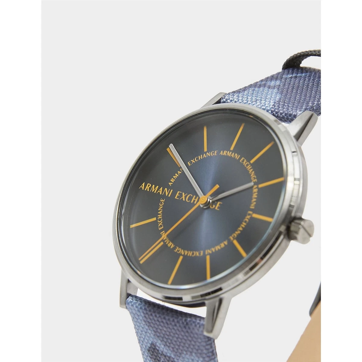 Accessories Watch Armani Exchange Cayde Strap Camo Leather in Blue