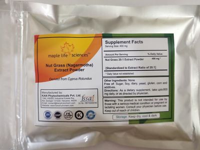 Nut Grass (Nagarmotha) 20:1 Extract Powder Cyprus Rotundu,  Pure & High Quality