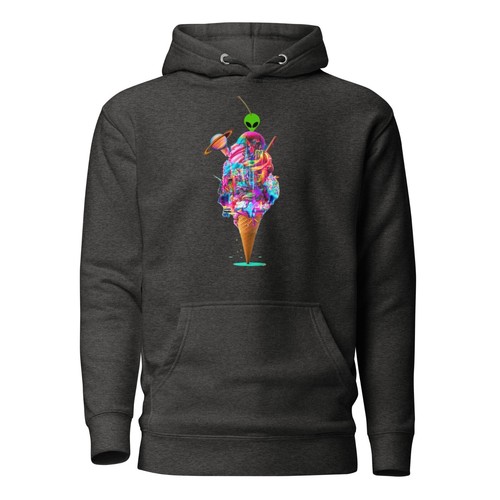 Trippy Ice Cream Glitch Graphic Art Hoodie (Unisex) - Psychedelic streetwear - Picture 4 of 23