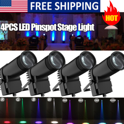 4X 30W Stage Lighting RGBW LED DMX Pin Spot Lighting Club Party Show Disco Light