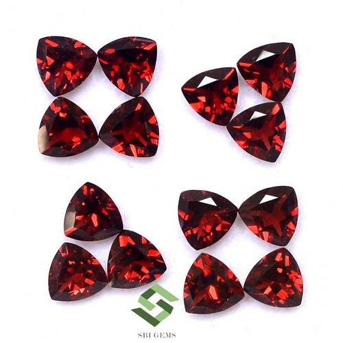 Natural Red Garnet Trillion Cut 6x6 mm Lot 10 Pcs 8.98 CTS Loose Gemstones - Picture 2 of 5