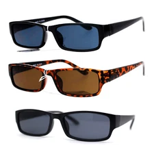 SA106 Narrow Rectangular Classic Plastic Pimp Mens Sunglasses