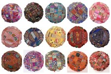 Coussins Ronds Patchwork Indiens En Gros 18" Décoration D'Intérieur 25 Pcs