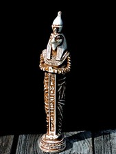 Judgement Of The Pharaoh Egyptian Revival Burial Statue Vintage Horus Sculpture