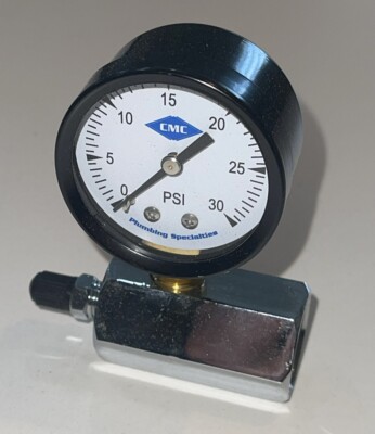 CMC 6014 2 inch Air Test Gauge 0-30 PSI Steel Case Dial Part # 513978