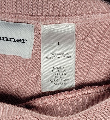 Alfred Dunner Womens Rose Pink Short Sleeve Cable Knit Sweater Size Large - Picture 3 of 12