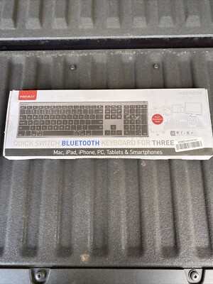 Macally Quick Switch Bluetooth Keyboard, For 3 Devices, Model: ACEBTKEYSG. #R156